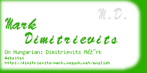 mark dimitrievits business card